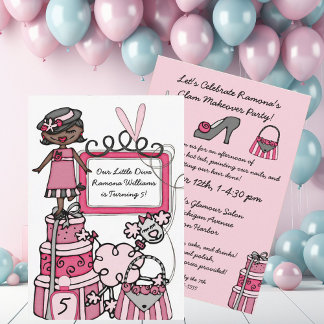 Invitación Pequeños Chicas de la Diva Confección Día del Spa