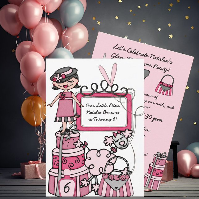 Invitación Pequeños Chicas de la Diva Confección Día del Spa  (Subido por el creador)