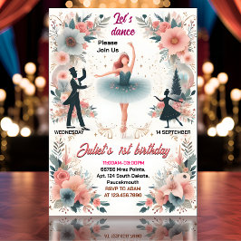 Invitación pequeños chicas de moda tutu rosado Ballerina 1er