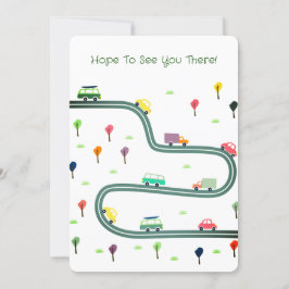 Invitación Pequeños Coches Pequeños Viajando Por La Carretera