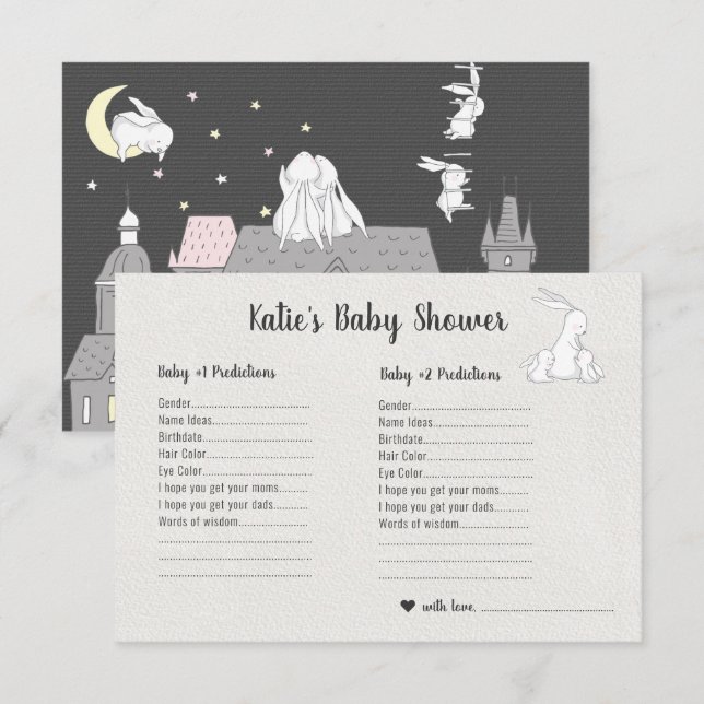 Invitación Pequeños conejitos | Juego de adivinanzas de Baby  (Anverso / Reverso)