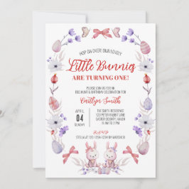 Invitación Pequeños conejitos se convierten en uno, tormentas