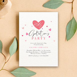 Invitación Pequeños corazones lindos y modernos día de San Va