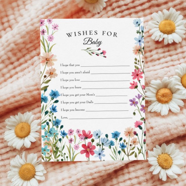 Invitación Pequeños deseos de flores silvestres para la tarje (Subido por el creador)