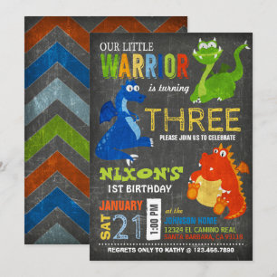 Invitación Pequeños dragones aterradores Cumpleaños