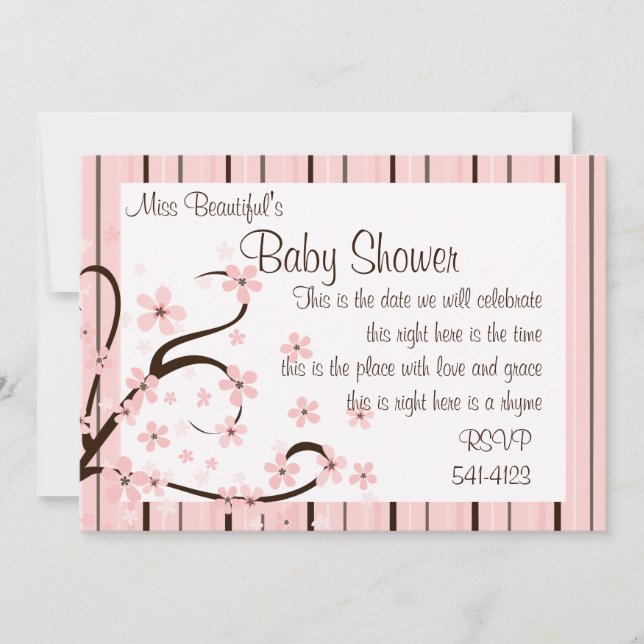 Invitación Pequeños florecimiento rosado (Anverso)