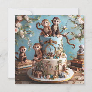 INVITACIÓN PEQUEÑOS MONKEYS TEMÁTICO DEL CUMPLEAÑOS