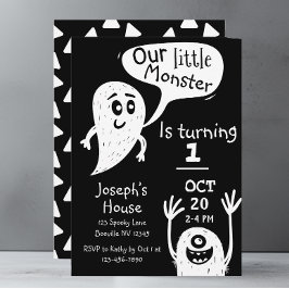 Invitación Pequeños monstruitos lindo primer cumpleaños