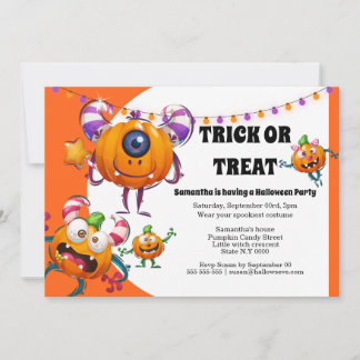 Invitación Pequeños monstruos de personalizado, fiesta de hal