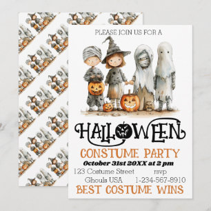 Invitación Pequeños monstruos se unen - Una Halloween fantást