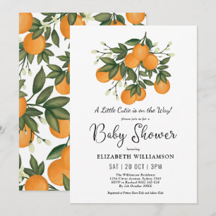 Invitación Pequeños Naranjas botánicos de cítricos Baby Showe