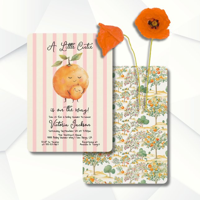 Invitación Pequeños Naranjas cortados en bandas de tela Baby  (Subido por el creador)