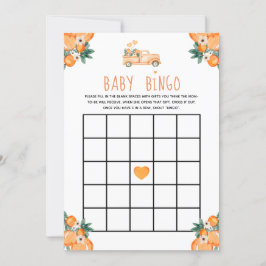 Invitación Pequeños Naranjas cortos Baby Shower Bingo de Bebé