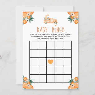 Invitación Pequeños Naranjas cortos Baby Shower Bingo de Bebé