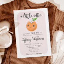 Pequeños Naranjas de Baby Shower rosados