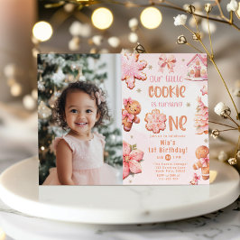 Invitación Pequeños Navidades de Cookie foto de primer cumple