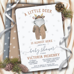 Invitación Pequeños Navidades de renos en Baby Shower