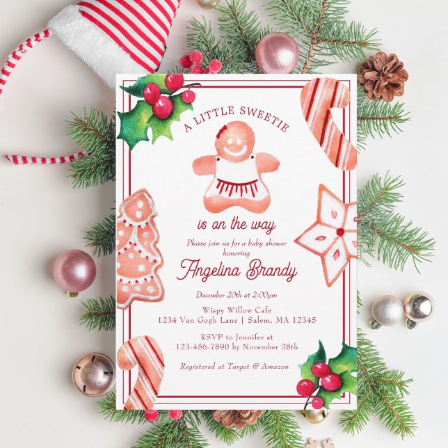 Invitación Pequeños Navidades dulces Gingerbread Baby Shower (Subido por el creador)