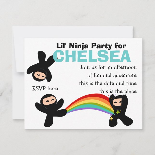 Invitación Pequeños Ninjas (Anverso)