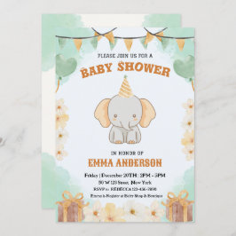 Invitación Pequeños sueños de maní - Baby Shower de elefantes
