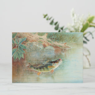 Invitación Perca amarilla por S.A. Kilbourne, pescado vintage