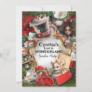 Invitación Perdido en la fiesta de cumpleaños de Wonderland