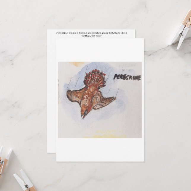 Invitación Peregrin Falcon Greeting Card (Anverso/Reverso In Situ)
