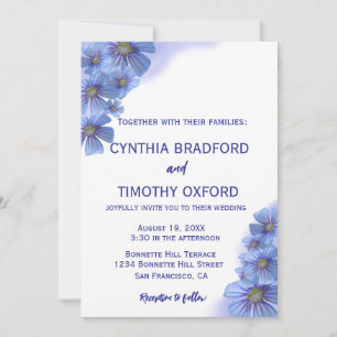 Invitación Perenniales azules Olvidarme No Boda