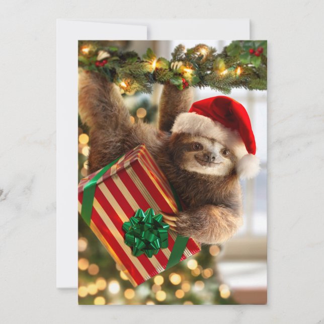 Invitación Perezoso que trae regalos (Anverso)