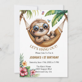 Invitación Perezoso Relajado en el Paraíso