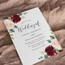 Invitación Perfección de Rubor: Boda Floral acuarela