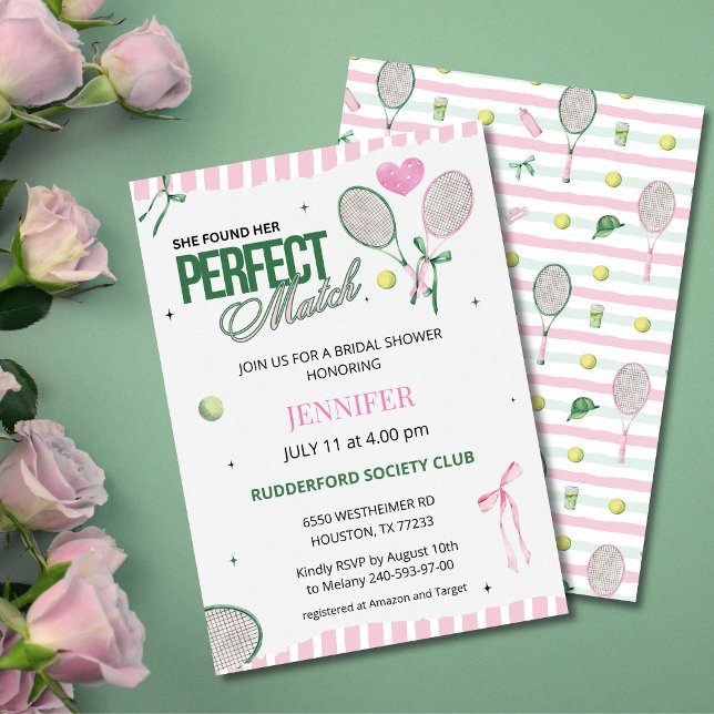 Invitación Perfect Match Tennis Bridal Shower Invitation  (Subido por el creador)