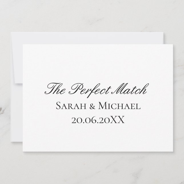 Invitación Perfect Match Wedding Matchbox–PersonalizedEdition (Anverso)
