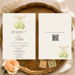 Invitación Perfect Pair Bow QR Code Bridal Shower<br><div class="desc">Perfect pair coquette bow bridal shower invitation featuring a soft, feminine bow design with a romantic modern aesthetic. Includes an integrated QR code that links directly to the gift registry for easy guest access. Ideal for elegant bridal showers, coquette themed celebrations, and stylish pre wedding gatherings. Fully editable text with...</div>