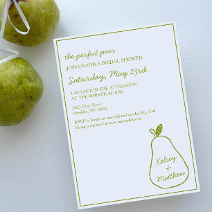 Invitación "Perfect Pear" Mano caprichosa deslumbrada ducha d