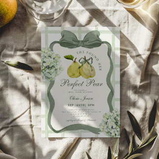 Invitación Perfect Pear Pair Sage Green Bridal Shower