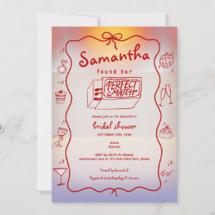 Invitación Perfecta coincidencia Doodle Sunset Coquette Brida