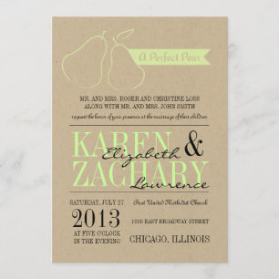 Invitación perfecta de la boda de la pera
