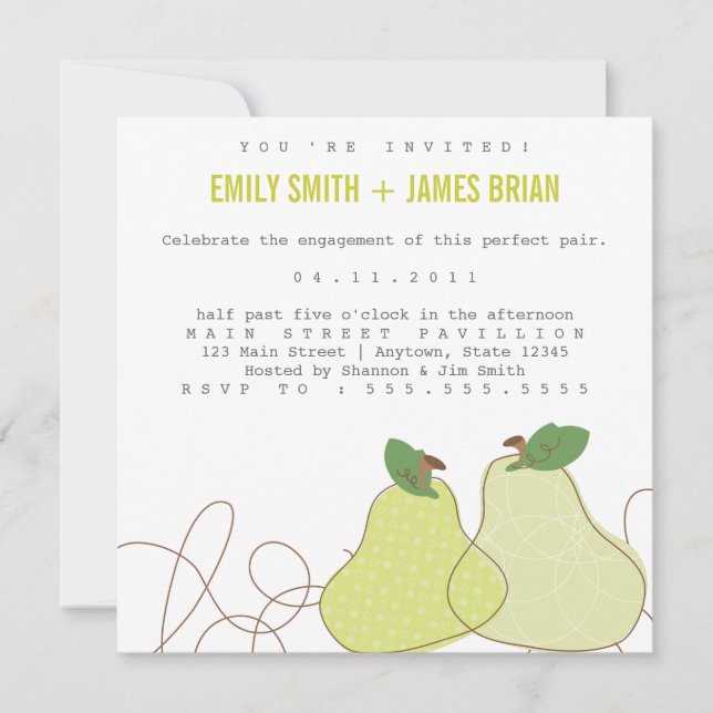 Invitación perfecta del compromiso de los pares (Anverso)