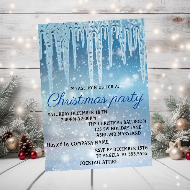 Invitación perfecta, elegante y azul para Navidade (Subido por el creador)