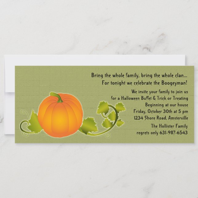 Invitación perfecta para calabaza (Anverso)