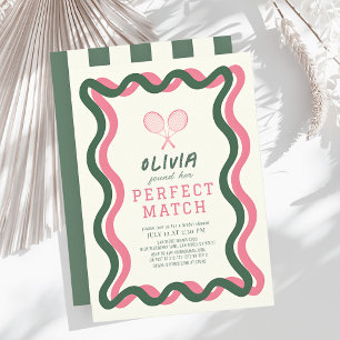 Invitación Perfecta Partida Tenis Wavy Green Bridal Shower