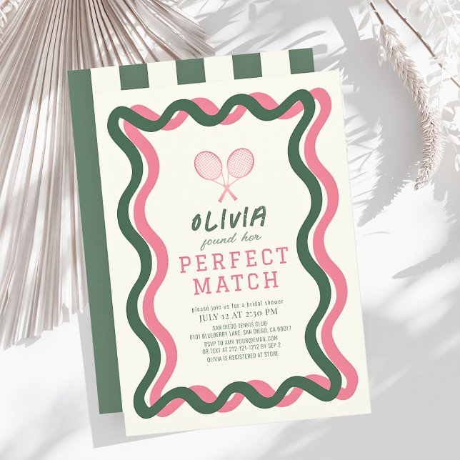 Invitación Perfecta Partida Tenis Wavy Green Bridal Shower (Subido por el creador)