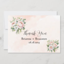 Perfectamente Pink Peony Floral Gracias Cartas