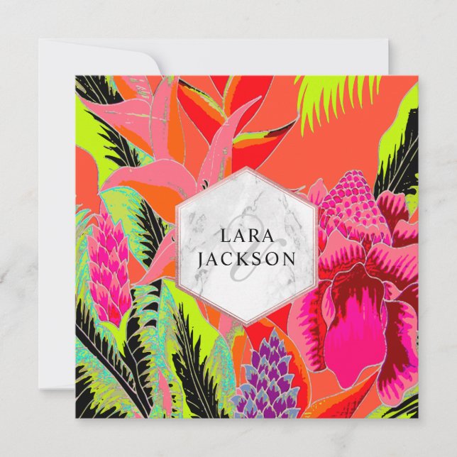 Invitación Perfectamente tropical/jengibre/coco/ti (Anverso)