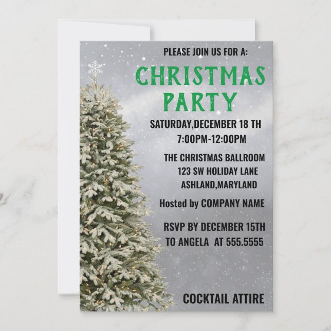Invitación Perfecto, Guay, Navidades Pine Tree (Anverso)