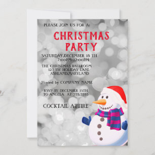 Invitación Perfecto, Guay, parkly Silver Snowman, Navidades
