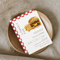 Perfecto Par Burgers Fries Parejas Ducha
