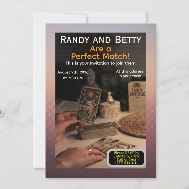 Invitación Perfectos el uno para el otro (Anverso)