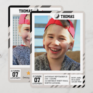 Invitación Perfil de niños intercambio Golf Cumpleaños Fotos